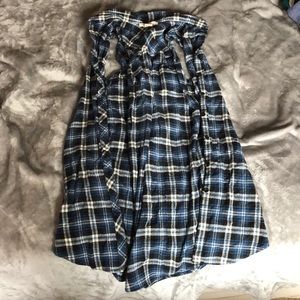 Long, Sleeveless, Plaid Shirt